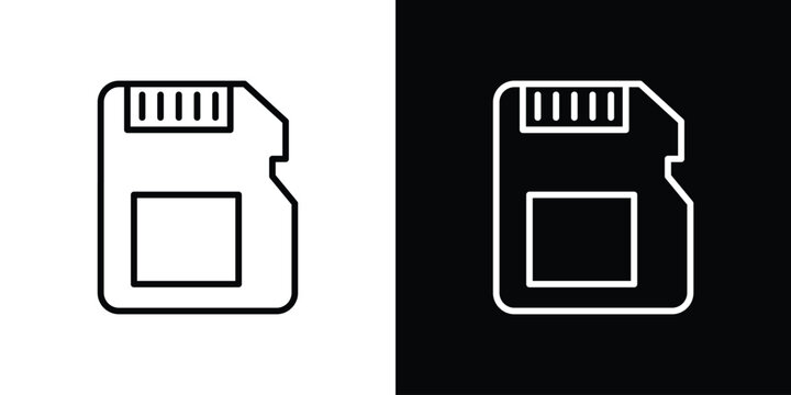 Memory card icon. Simple element illustration. outline and flat symbol design
