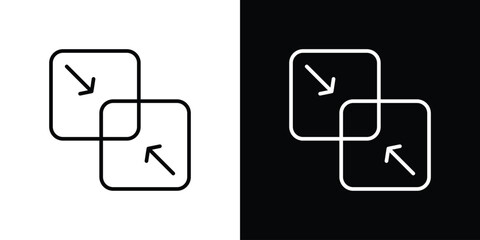 Poster - Merge icon. Simple element illustration. outline and flat symbol design