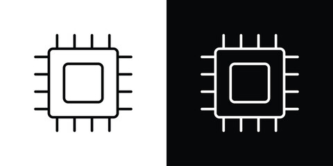 Fototapete - Microchip icon. Simple element illustration. outline and flat symbol design