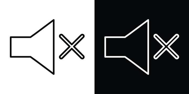 Mute icon. Simple element illustration. outline and flat symbol design