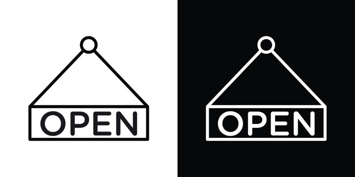 Open signs. Simple element illustration. outline and flat symbol design