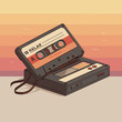 © Svetlana - Vintage cassette tape with relaxing music concept against sunset