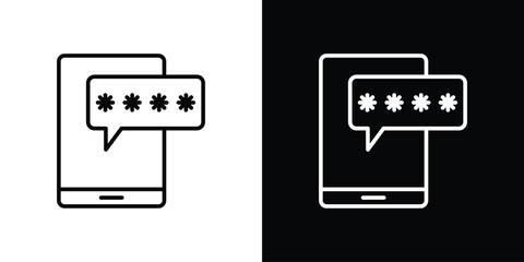 Poster - Otp sms password icon. Simple element illustration. outline and flat symbol design