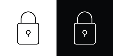 Aufkleber - Padlock icon. Simple element illustration. outline and flat symbol design