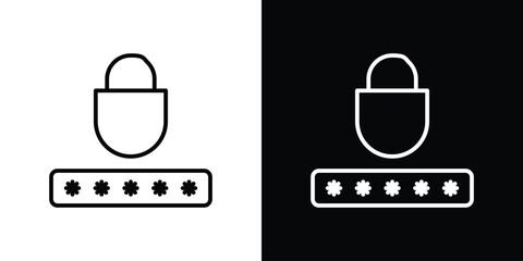 Poster - Password icon. Simple element illustration. outline and flat symbol design