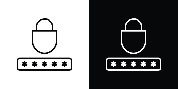 Password icon. Simple element illustration. outline and flat symbol design