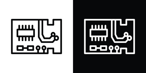 Poster - PCB icon. Simple element illustration. outline and flat symbol design