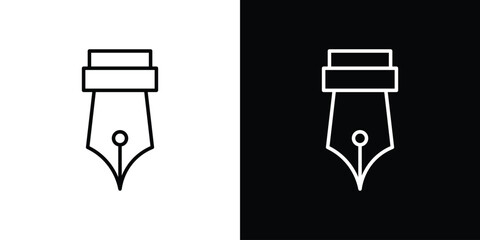Poster - Pen nib icon. Simple element illustration. outline and flat symbol design
