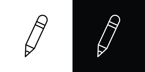Poster - Pencil icon. Simple element illustration. outline and flat symbol design