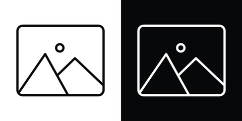 Poster - Picture icon. Simple element illustration. outline and flat symbol design
