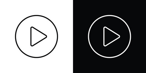 Fototapete - Play icon. Simple element illustration. outline and flat symbol design