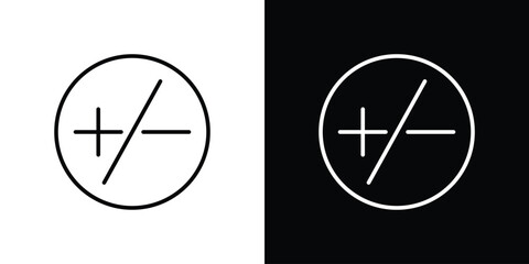 Poster - Plus minus icon. Simple element illustration. outline and flat symbol design