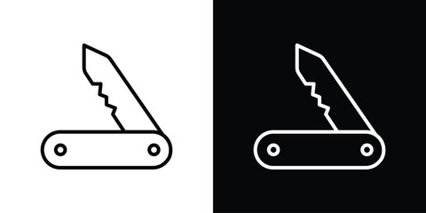 Poster - Pocket knife icon. Simple element illustration. outline and flat symbol design