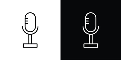 Poster - Podcast icon. Simple element illustration. outline and flat symbol design