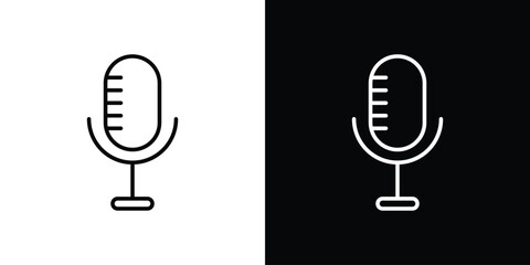 Poster - Podcast icon. Simple element illustration. outline and flat symbol design
