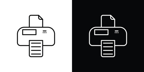 Poster - Print button icon. Simple element illustration. outline and flat symbol design