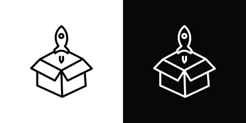 Poster - Product release icon. Simple element illustration. outline and flat symbol design
