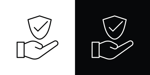 Poster - Protection icon. Simple element illustration. outline and flat symbol design