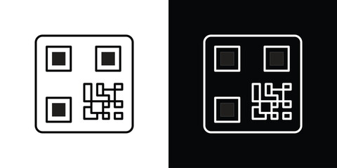 Poster - QR code icon. Simple element illustration. outline and flat symbol design