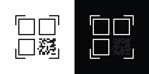 Poster - Qrcode icon. Simple element illustration. outline and flat symbol design