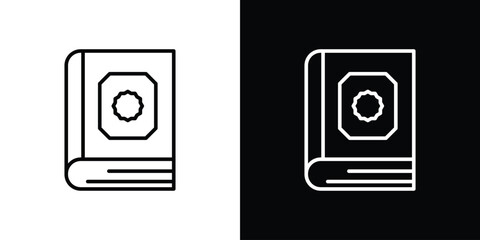Poster - Quran book icon. Simple element illustration. outline and flat symbol design
