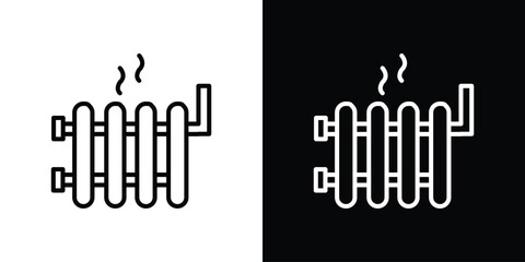 Poster - Radiator icon. Simple element illustration. outline and flat symbol design