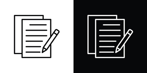 Poster - Registration form icon. Simple element illustration. outline and flat symbol design