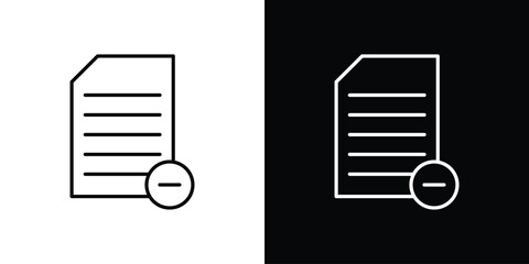 Fototapete - Remove document icon. Simple element illustration. outline and flat symbol design