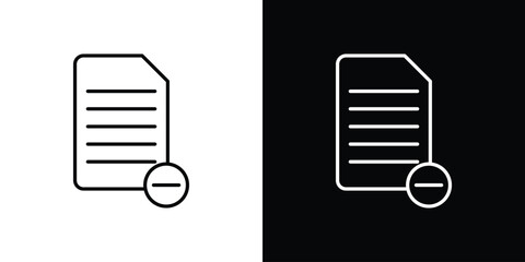 Poster - Remove file icon. Simple element illustration. outline and flat symbol design