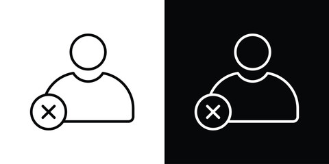 Poster - Remove user icon. Simple element illustration. outline and flat symbol design