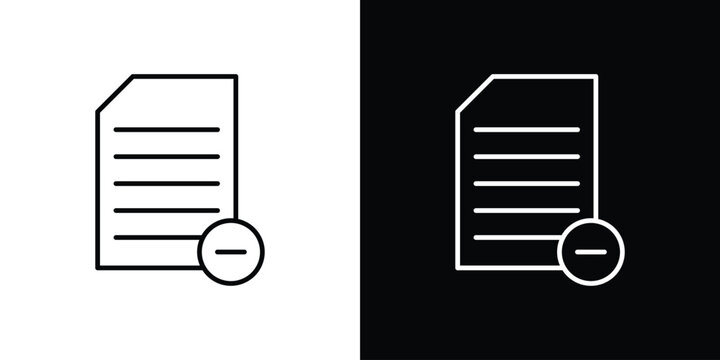 Remove document icon. Simple element illustration. outline and flat symbol design