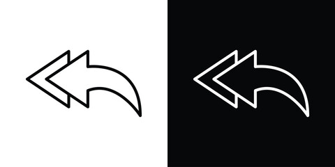 Fototapete - Reply all icon. Simple element illustration. outline and flat symbol design