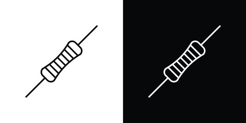 Fototapete - Resistor icon. Simple element illustration. outline and flat symbol design