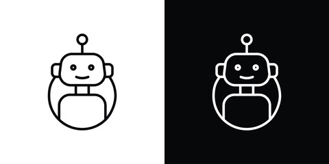 Fototapete - Robot icon. Simple element illustration. outline and flat symbol design