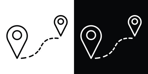 Fototapete - Route icon. Simple element illustration. outline and flat symbol design
