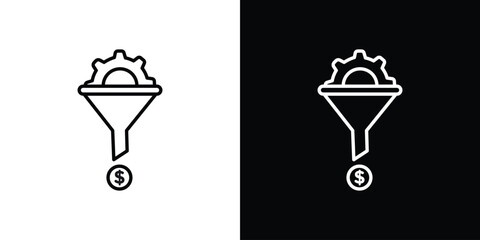 Poster - Sales funnel icon. Simple element illustration. outline and flat symbol design