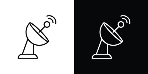 Fototapete - Satellite dish icon. Simple element illustration. outline and flat symbol design