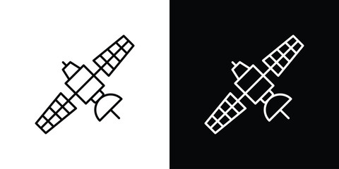 Poster - Satellite icon. Simple element illustration. outline and flat symbol design