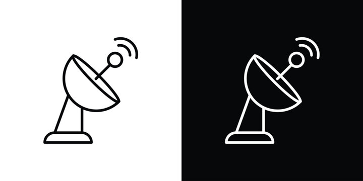 Satellite dish icon. Simple element illustration. outline and flat symbol design
