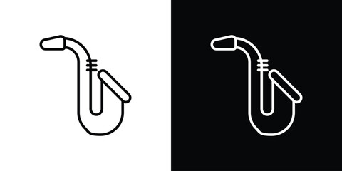 Fototapete - Saxophone icon. Simple element illustration. outline and flat symbol design