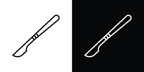 Poster - Scalpel icon. Simple element illustration. outline and flat symbol design