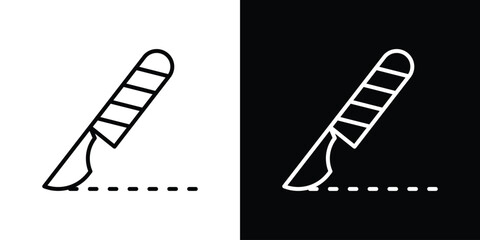 Fototapete - Scalpel path icon. Simple element illustration. outline and flat symbol design