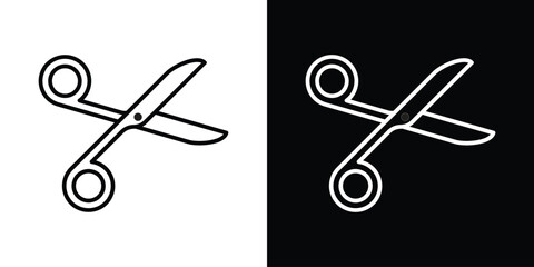 Aufkleber - Scissor icon. Simple element illustration. outline and flat symbol design