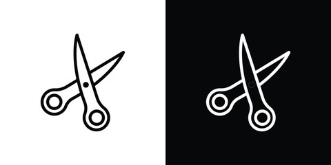 Poster - Scissors icon. Simple element illustration. outline and flat symbol design