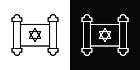 Poster - Scroll Torah icon. Simple element illustration. outline and flat symbol design