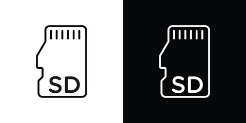 Poster - Sd card icon. Simple element illustration. outline and flat symbol design