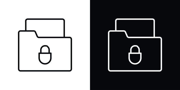 Secret folder icon. Simple element illustration. outline and flat symbol design