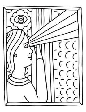 halloween coloring page, line art, Halloween illustration