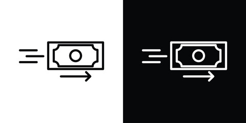 Poster - Send money icon. Simple element illustration. outline and flat symbol design