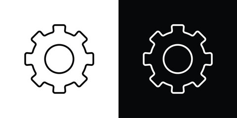 Poster - Settings gear icon. Simple element illustration. outline and flat symbol design